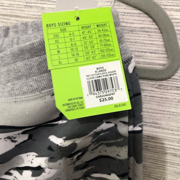New with tags DSG Camo Gray Pull On Sweatpants Jogger Boys XL (18) - Picture 3 of 4